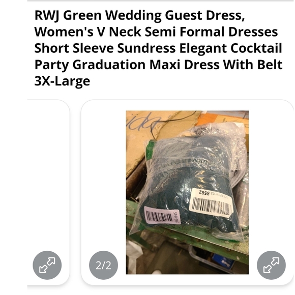 RWJ - 3x Green V Neck Semi Formal Dresses Short Sleeve Dress - Picture 12 of 16